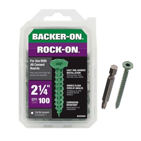 Backer-On Backer-On Rock-On No. 9 X 2-1/4 in. L Star Flat Head Serrated Cement Board Screws 23520